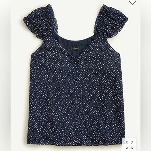 J.Crew chiffon cap-sleeve top. Like new condition. Size XXL.